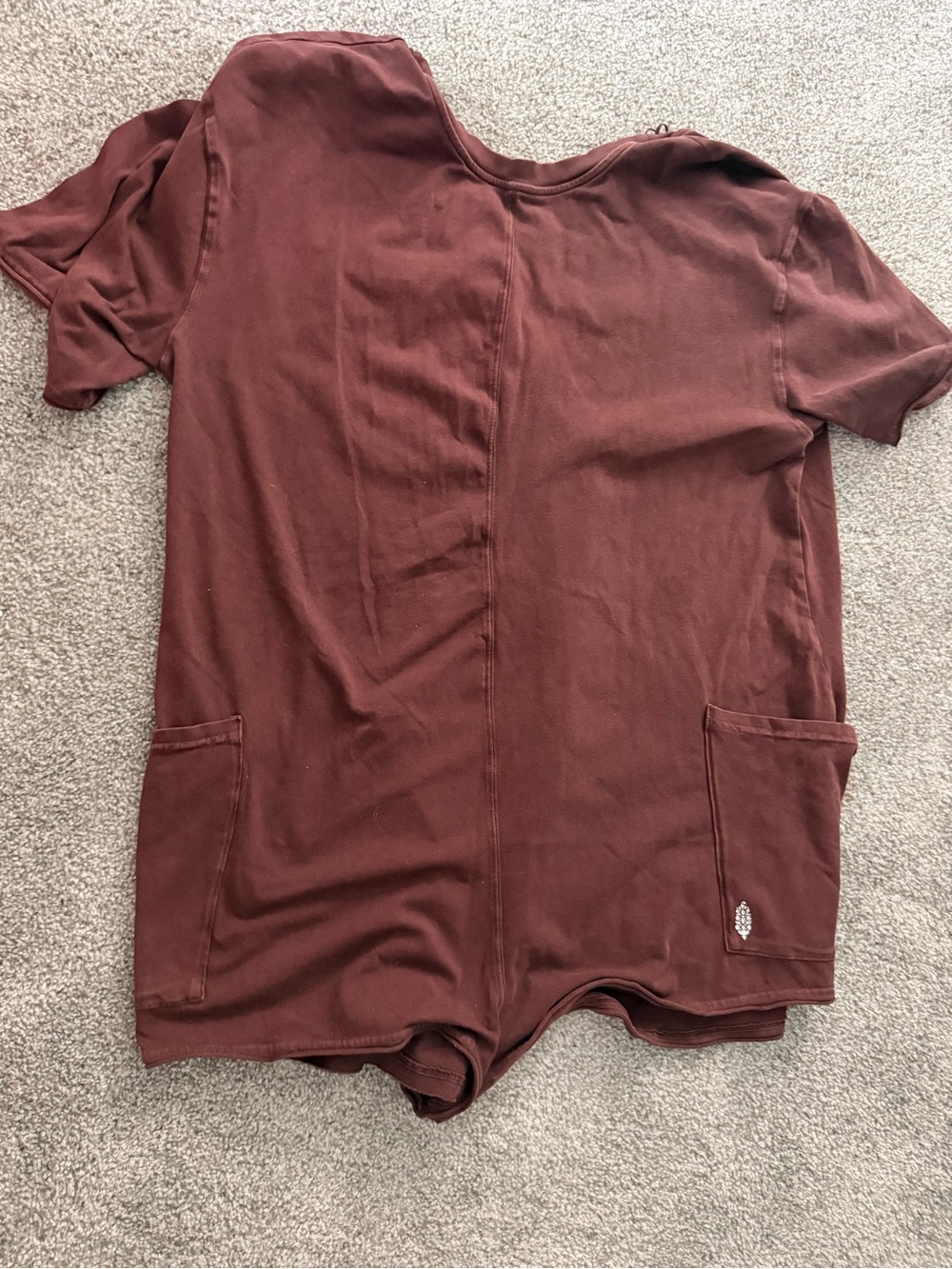 Free People Women's Short Sleeve Romper in Deep Brown